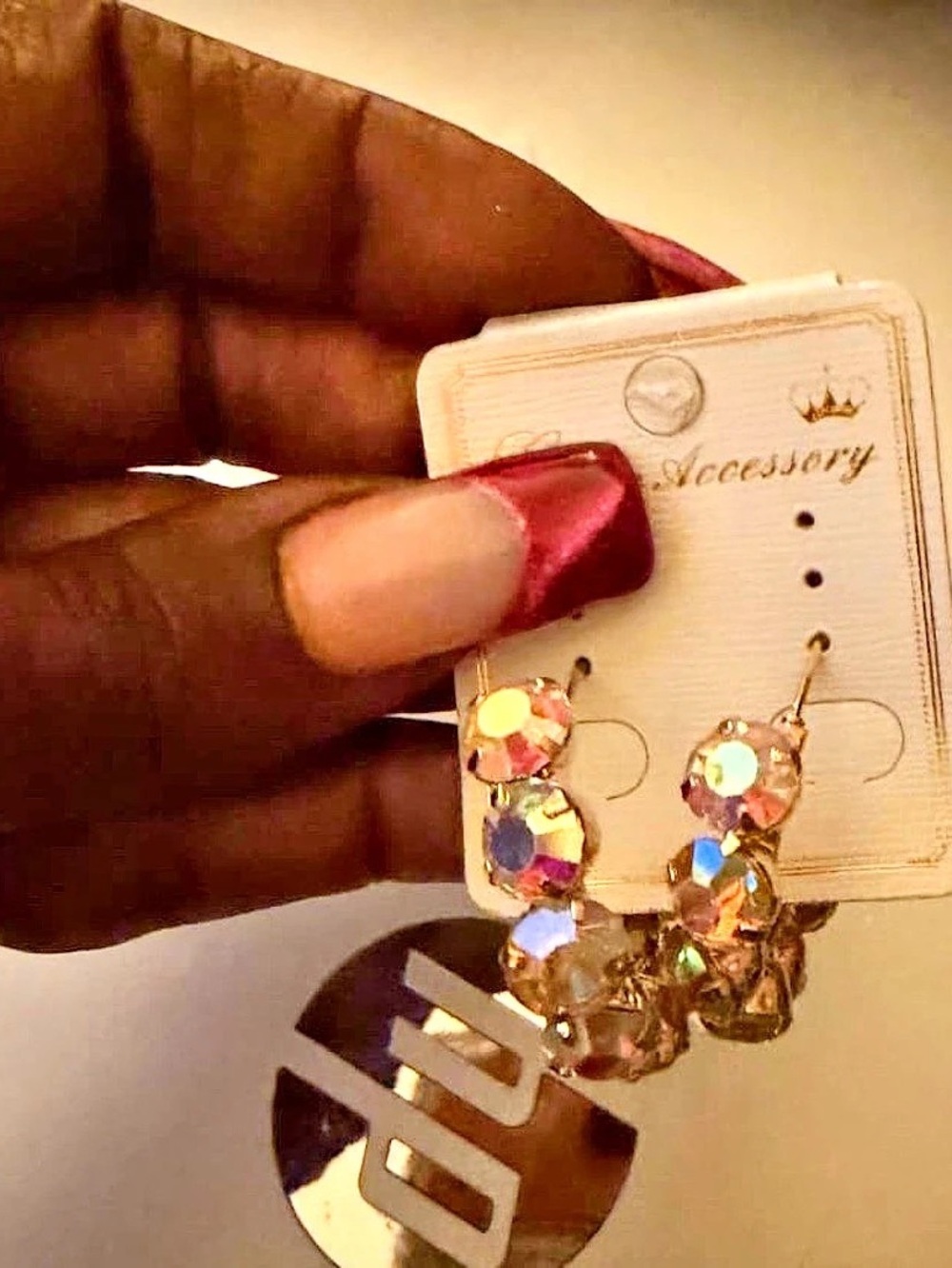 Multicolor Rhinestone Drop Earrings NWT
